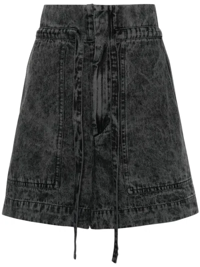 Marant Etoile Ipolyte Denim Shorts In Grey