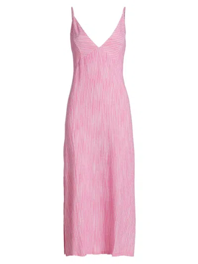 Splendid Chandler Sleeveless Stripe Linen-blend Midi Dress In Fiore Stripe