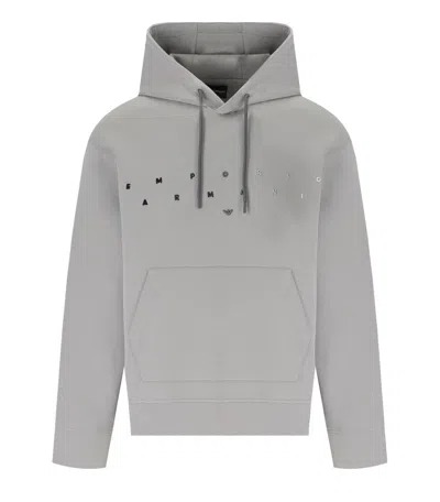 Emporio Armani Puffy Grey Hoodie In Grau