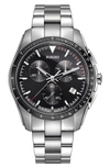 Rado Men's Swiss Chronograph Hyperchrome Stainless Steel Bracelet Watch 44.9mm In Silver/ Black/ Silver