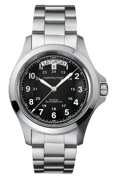 Hamilton Khaki Field King Automatic Bracelet Watch, 40mm In Black/silver