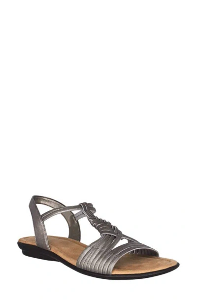 Impo Women's Bellita Stretch Flat Sandals In Pewter