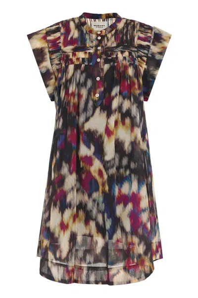 Isabel Marant Étoile Leazali Pleat Detailed Mini Dress In Multicolor