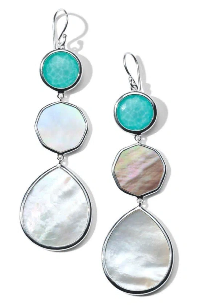 Ippolita Women's Polished Rock Candy Crazy 8's Sterling Silver, Turquoise & Mother-of-pearl Drop Earrings In Isola