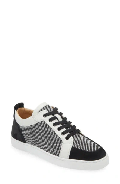Christian Louboutin Men's Rantulow Bicolor Red Sole Low-top Trainers In Black/white