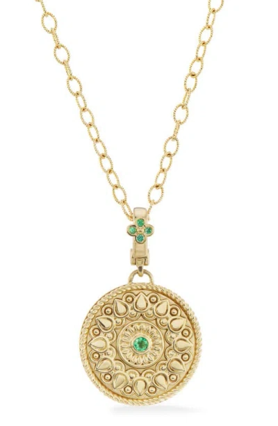 Orly Marcel Women's 18k Yellow Gold & Emerald Mandala Pendant Necklace