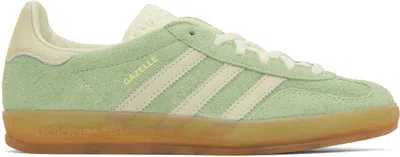 Adidas Originals Gazelle Indoor Shoes Woman Sneakers Light Green Size 6.5 Leather In Purple