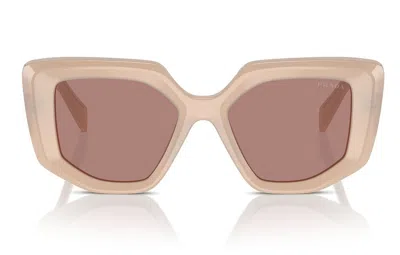 Prada Eyewear Butterfly Frame Sunglasses In Beige