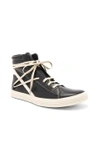 RICK OWENS RICK OWENS LEATHER THRASHER SNEAKERS IN BLACK,RR17F8800 LBO