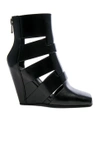 RICK OWENS RICK OWENS LEATHER LAZARUS WEDGES IN BLACK,RP17F7832 LHSI