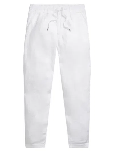 Polo Ralph Lauren Linen Prepster Trousers In Ceramic White