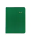 Graphic Image Leather Desk Diary In Kelly Green