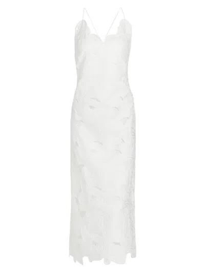 Line & Dot Women's Morning Glory Embroidered Midi-dress In White