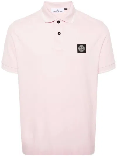 Stone Island Polo In Pink