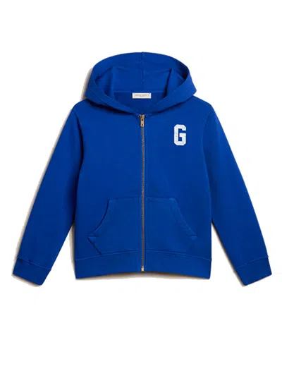 Golden Goose Kids' Boy's Journey Zip-up Hoodie In Blue