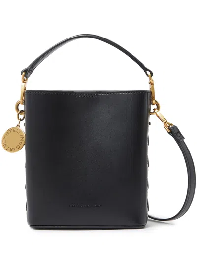 Stella Mccartney Frayme Bucket Bag In Faux Leather In Black