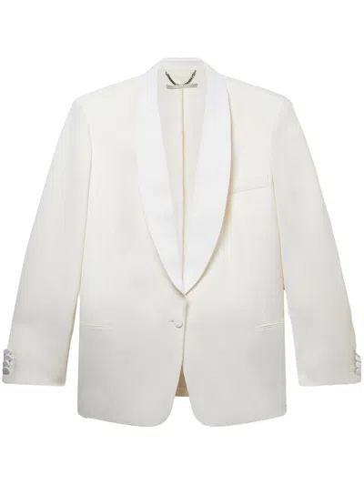 Stella Mccartney Shawl-collar Wool Blazer In White