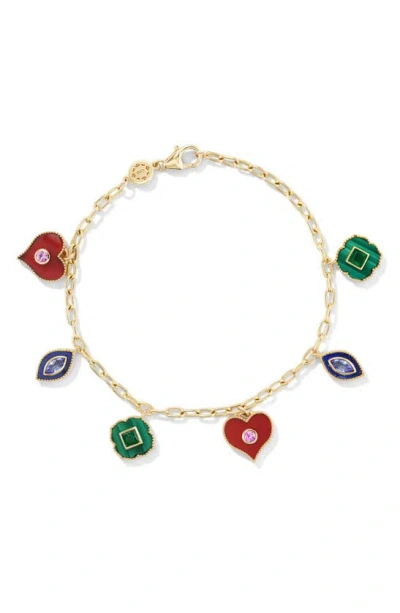 Orly Marcel Yellow Gold Symbols Charm Bracelet In Gold Multi
