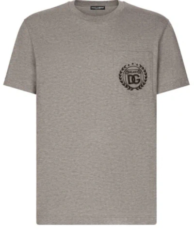 Dolce & Gabbana Crewneck T-shirt In Melange Grigio