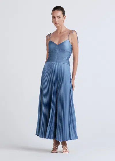 Derek Lam Rochelle Pleated Cami Dress In Blue