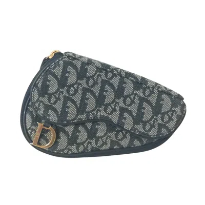 Dior Saddle Navy Canvas Clutch Bag ()