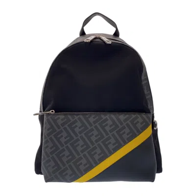 Fendi -- Grey Canvas Backpack Bag ()