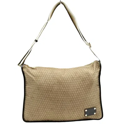Fendi Zucchino Brown Synthetic Shoulder Bag ()