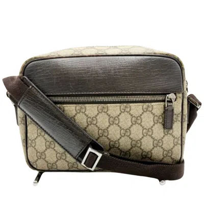 Gucci Ssima Brown Canvas Shoulder Bag ()