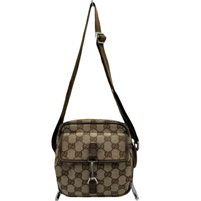 Gucci Jackie Brown Canvas Shoulder Bag ()
