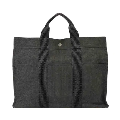 Hermes Hermès Herline Grey Polyamide Tote Bag () In Black