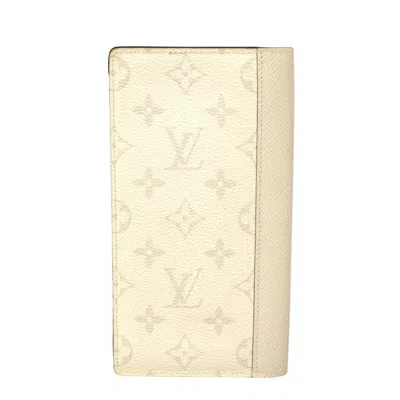 Pre-owned Louis Vuitton Brazza White Leather Wallet  ()