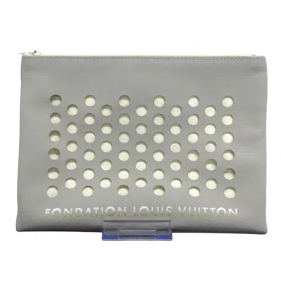 Pre-owned Louis Vuitton Pochette White Cotton Clutch Bag ()