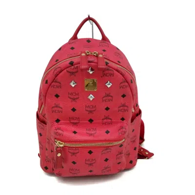 Mcm Visetos Pink Leather Backpack Bag ()