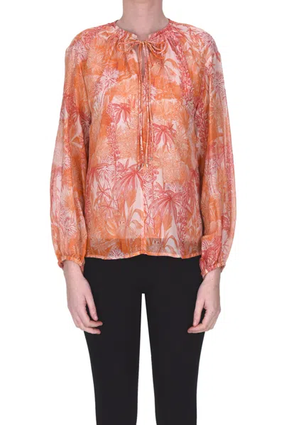 Max Mara Womens Shirt In Cotton And Silk In Orange