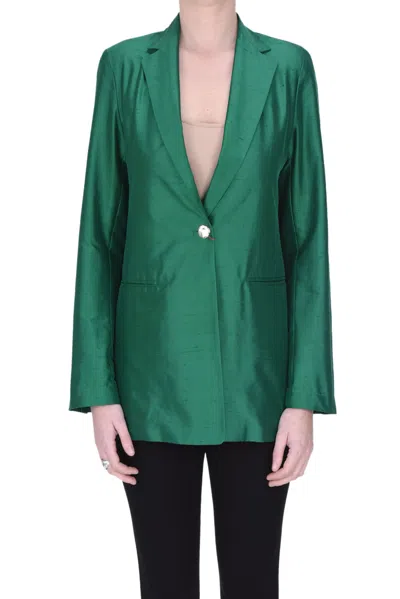 Max Mara Studio Doroty Single-breasted One Button Jacket In Emerald Green