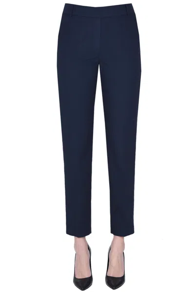 Kiltie Costes Trousers In Navy Blue