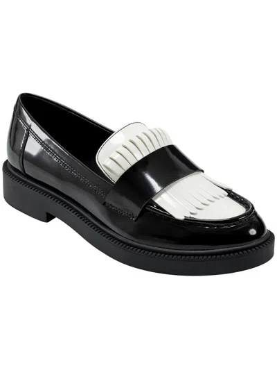 Marc Fisher Calixy Womens Faux Leather Two-tone Loafers In Black