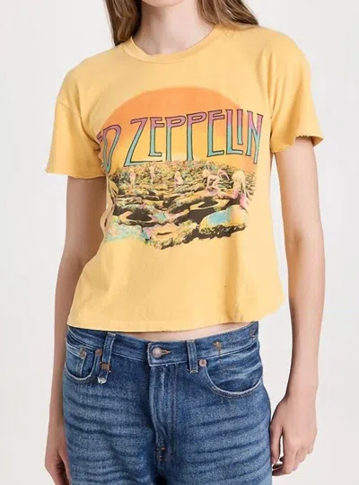 Madeworn Led Zeppelin Crop Tee In Yellow