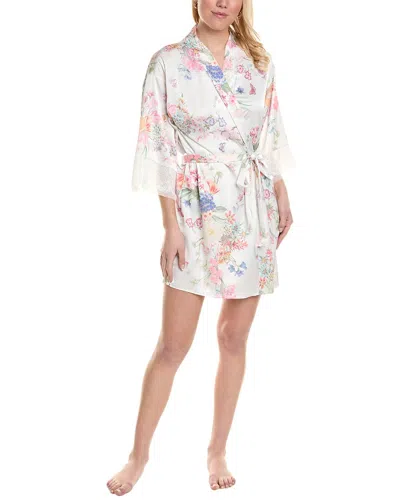Flora By Flora Nikrooz Printed Simmer Charmeuse Wrap In White