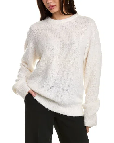 Michael Kors Boucle Cashmere Pullover In White