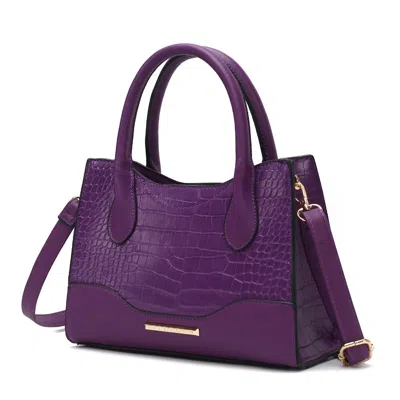 Mkf Collection By Mia K Gili Crocodile Embossed Vegan Leather Women's Tote Handbag By Mia K. In Purple