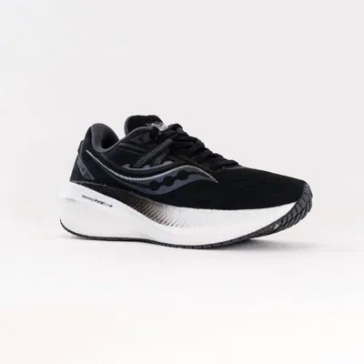 Saucony Women's Triumph 20 Running Shoes - Wide Width In Black/white In Multi