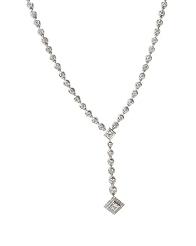 Tiffany & Co Grace Necklace With Princess Cut Pendant In Platinum, 4.10 Ctw In Silver