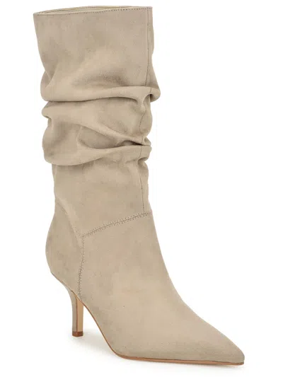 Nine West Womens Faux Suede Pull On Mid-calf Boots In Multi