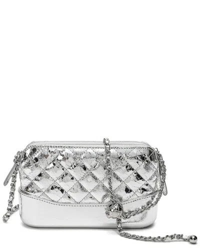 Tiffany & Fred Paris Quilted Leather Crossbody In Silver