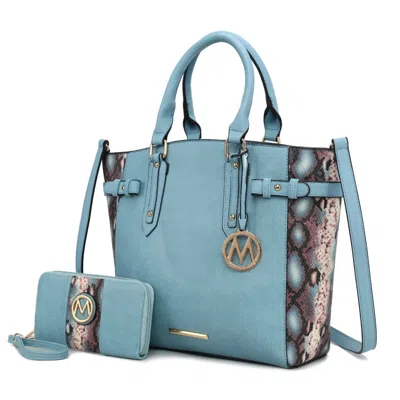Mkf Collection By Mia K Joelle Faux-snake Embossed Women's Tote Bag With Matching Wallet By Mia K. In Multi