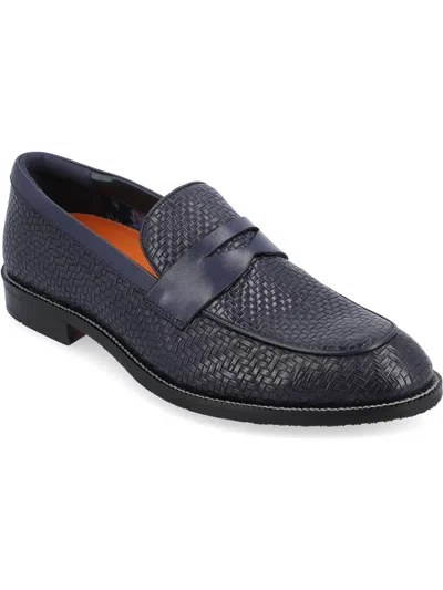 Thomas & Vine Men's Barlow Apron Toe Penny Loafers Dress Shoes In Navy