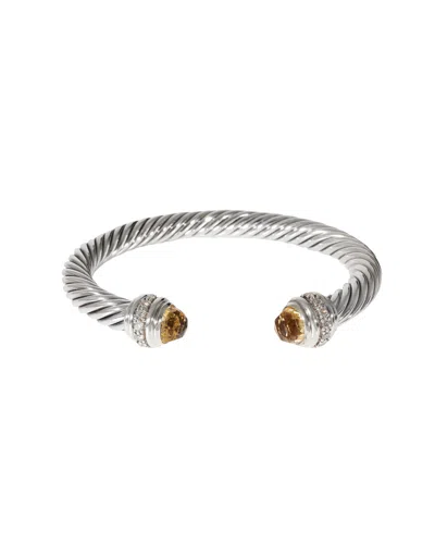 David Yurman Cable Bracelet With Citrine In Sterling Silver 0.41 Ctw In Multi