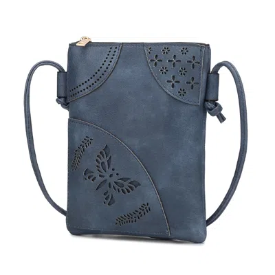 Mkf Collection By Mia K Willow Crossbody Vegan Leather Handbag By Mia K. In Blue