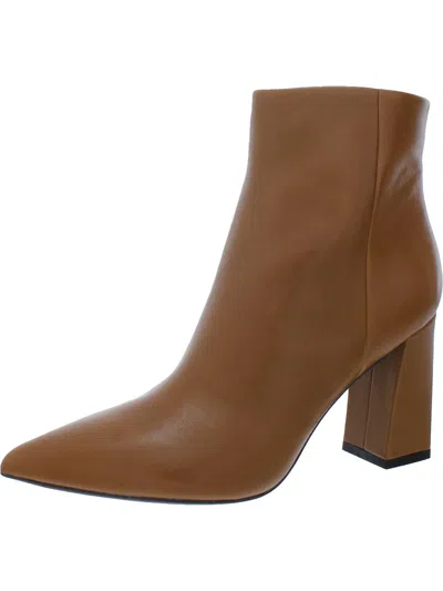 Marc Fisher Gritana Womens Leather Block Heel Ankle Boots In Multi
